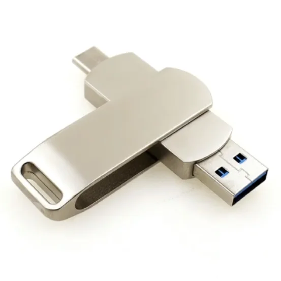 kovové flešky s USB a USB-C pro mobily a tablety - Otočný kovový flash disk. Modely s potiskem a konektory  USB-A i USB type C jsou...