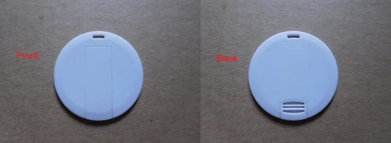 Kulatý flash disk pro reklamní potisk - Kulaté flash disky pro potisk, ukázka obou stran. Můžeme taky přidat poutko nebo...